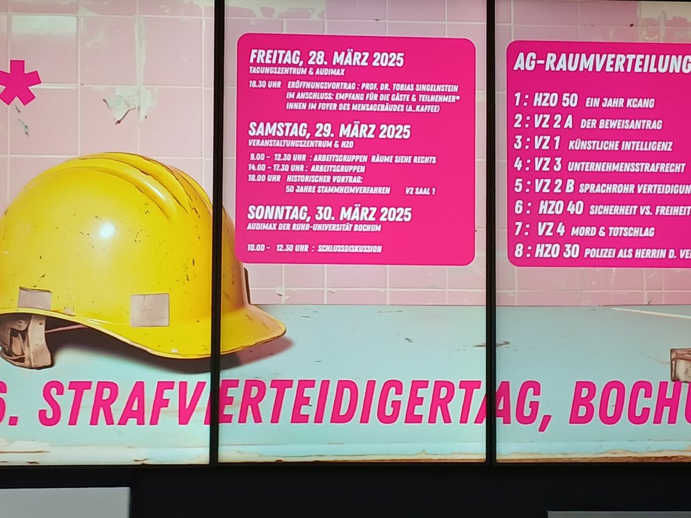 46. Strafverteidigertag Bochum (Exkursion) vom 28.-30 März 2025