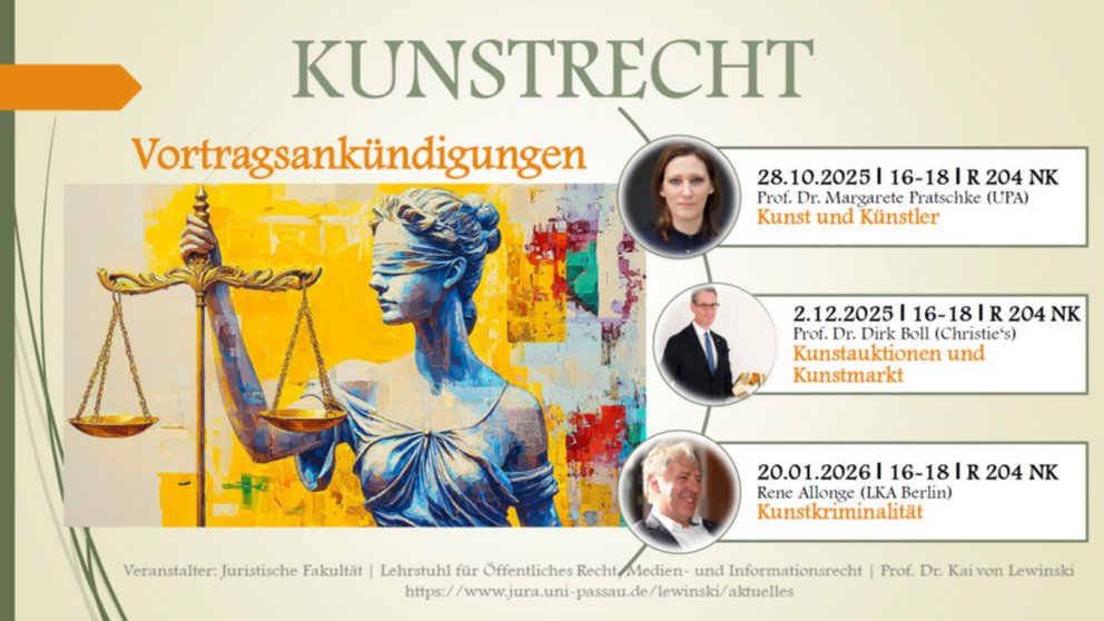 Vortragsankündigungen Kunstrecht