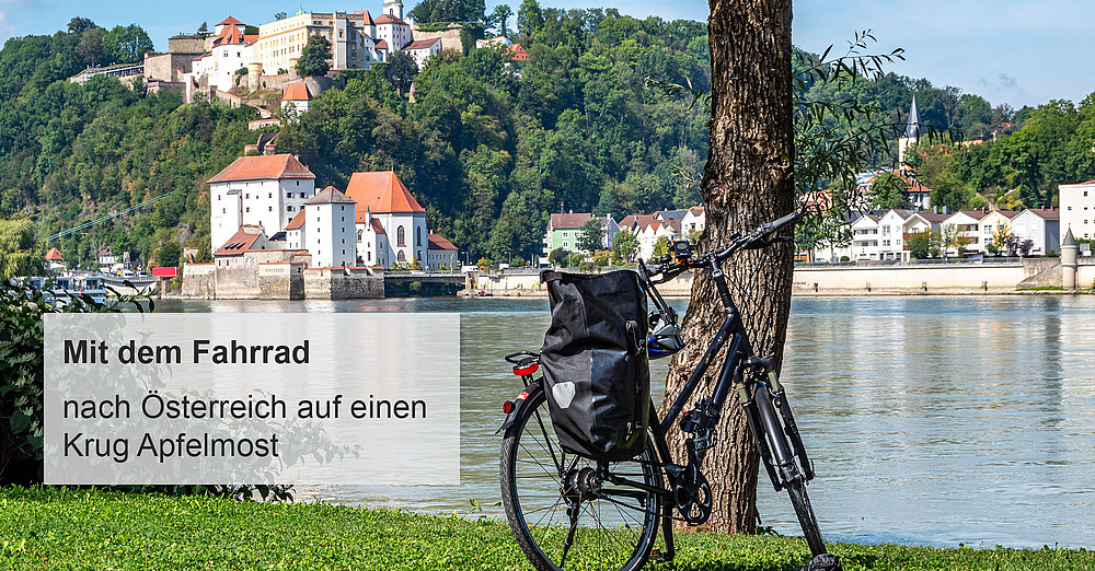 Mit dem Fahrrad nach Österreich auf einen Krug Apfelmost