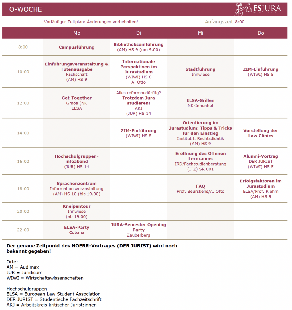 Zeitplan