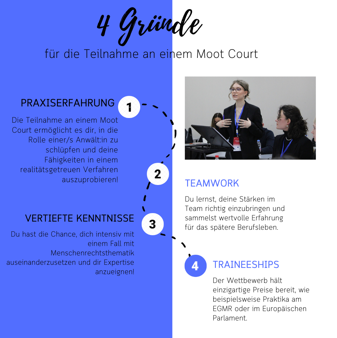 Plakat zu Moot Court HPMCC - Bewerbungsverfahren