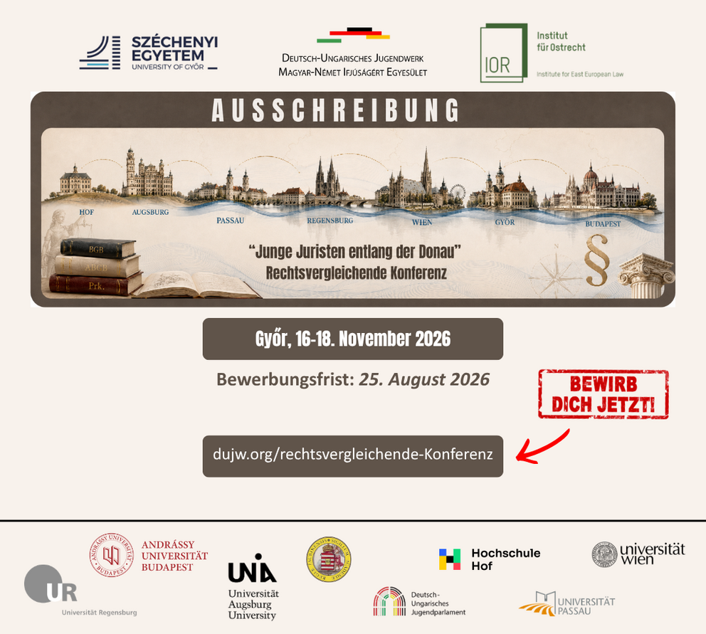 Plakat "Junge Juristen entlang der Donau"