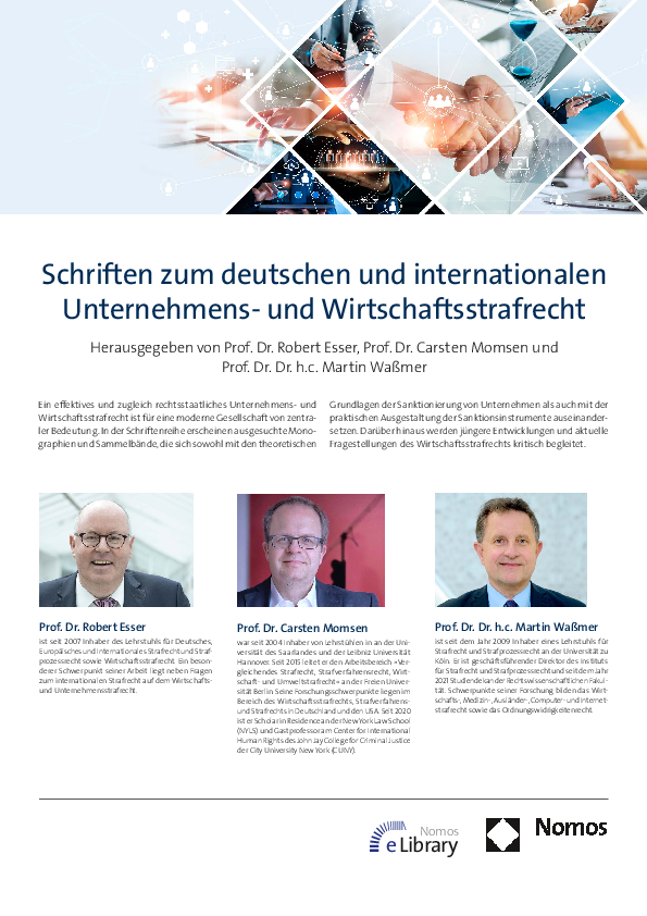 Schriftenreihe Unternehmens- und Wirtschaftsstrafrecht