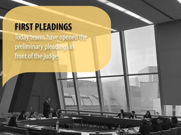 First pleadings: Today Teams have opened the preliminary pleadings in front of the judges 