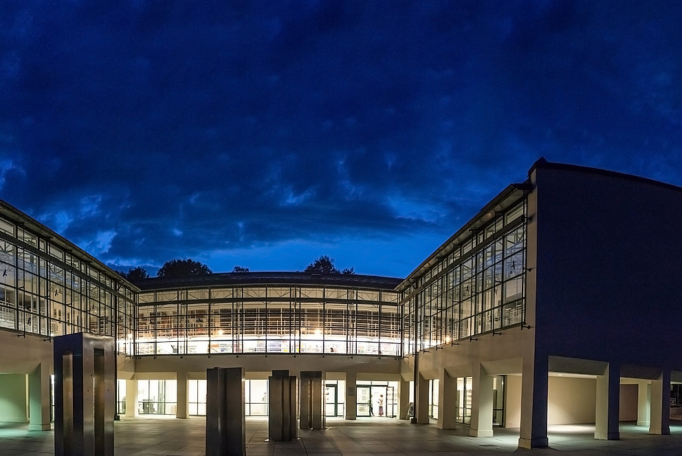 Passau University Library at night