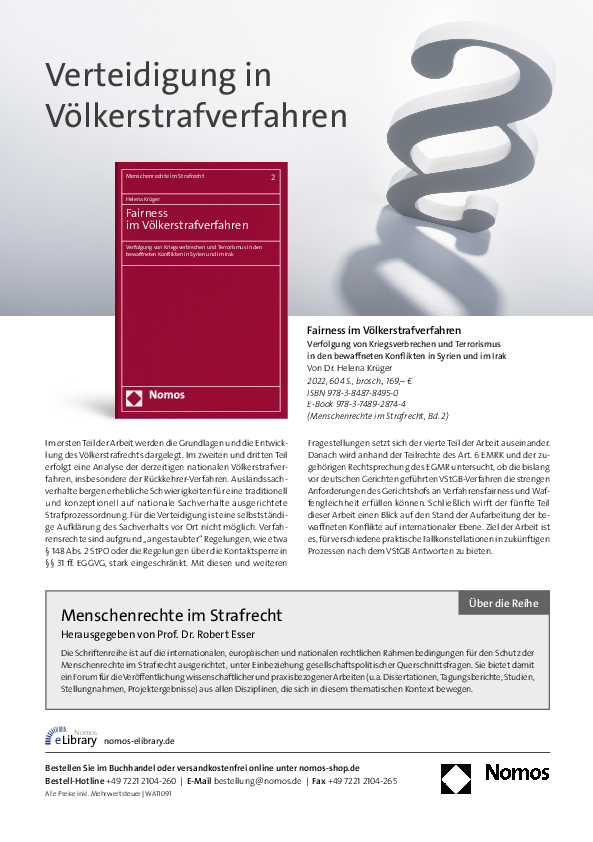Schriftenreihe Menschenrechte im Strafrecht