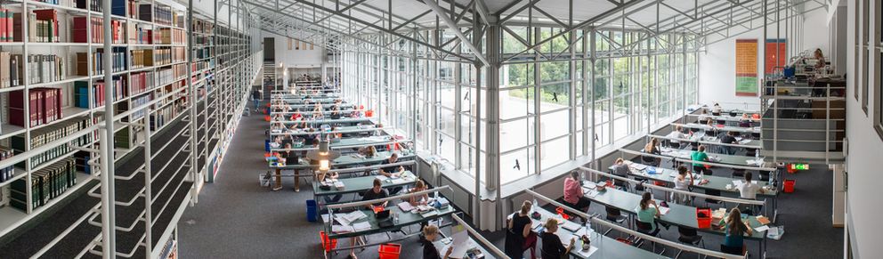 The Central Library reading room of the University of Passau The Central Library reading room of the University of Passau